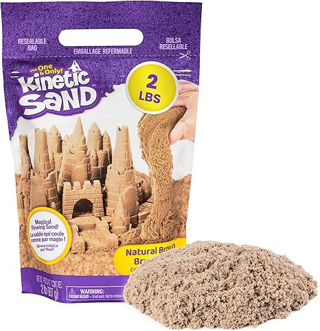 Kinetic Sand, 2lb Brown Play Sand, Moldable Sensory Toys for Kids, Resealable Bag (Packaging May ... | Amazon (US)