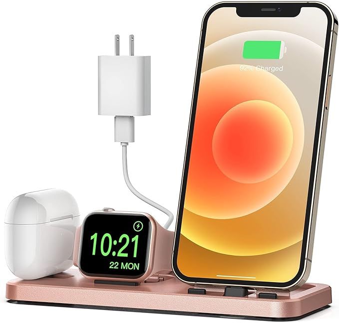 CEREECOO Portable 3 in 1 Charging Station for Apple Products Foldable Charger Stand for iWatch 7/... | Amazon (US)