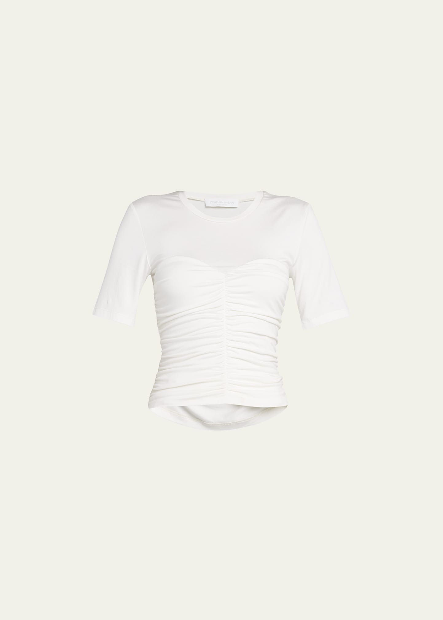 SIMKHAI Tansy Ruched Stretch Jersey Top | Bergdorf Goodman