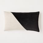 Cotton Linen & Velvet Corners Lumbar Pillow Cover | West Elm (US)