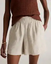 100% European Linen High Waisted Shorts | Quince