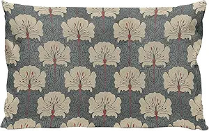 Ambesonne Floral Throw Pillow Cushion Case, Art Nouveau Style Romantic Poppy Flowers and Ornate N... | Amazon (US)