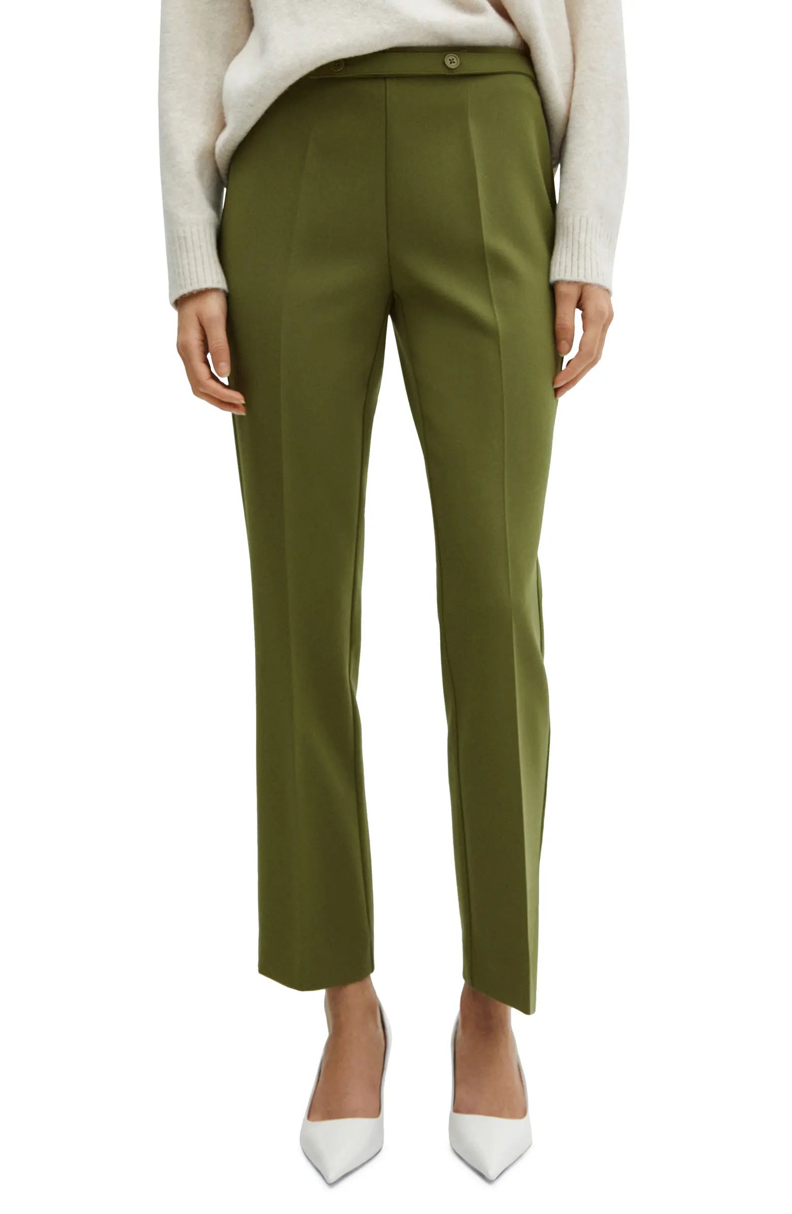 Belted Straight Leg Ankle Pants | Nordstrom