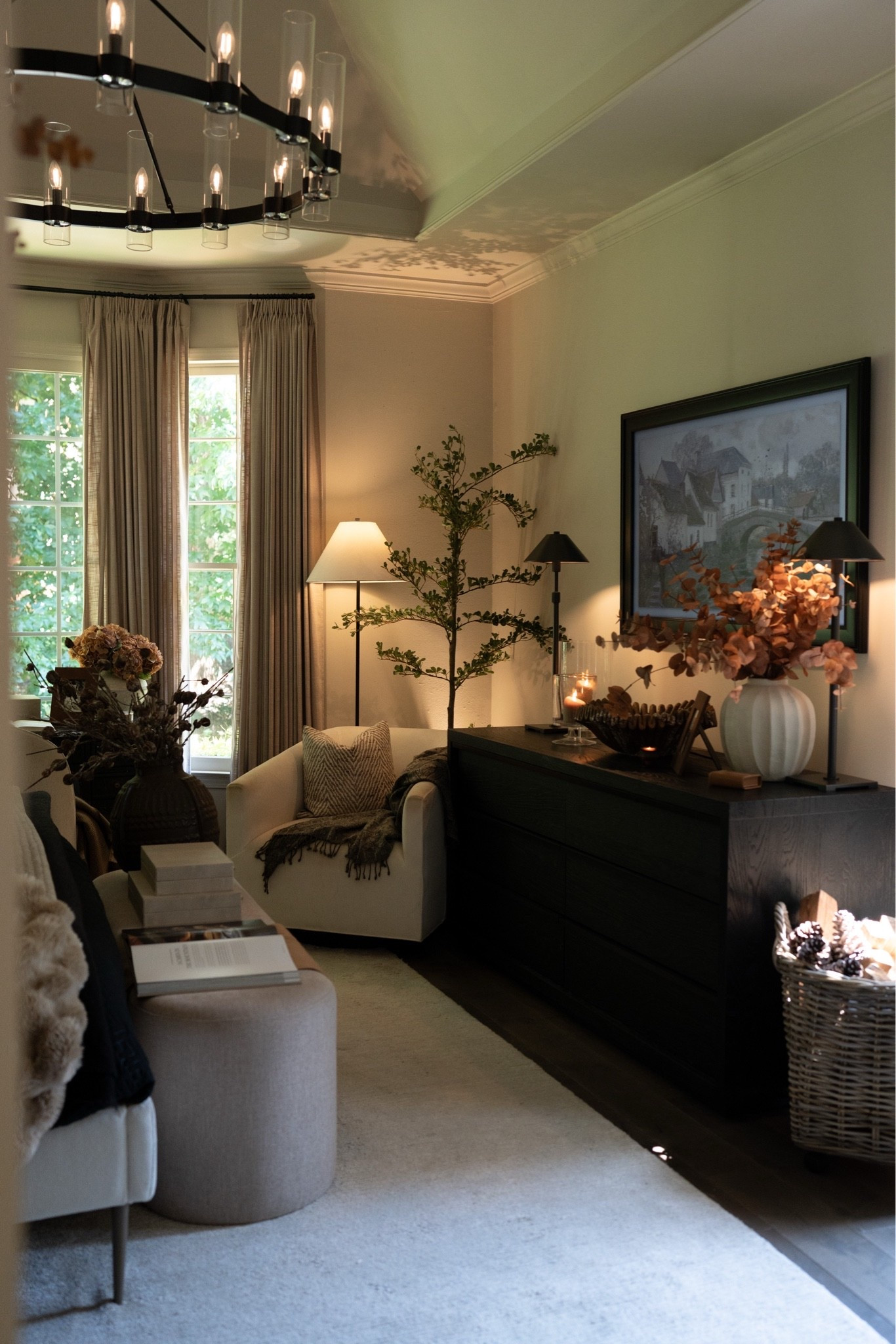 Guys!! This little corner is my favorite spot in the whole house because it's where I read, light a candle, hide from everyone for ten minutes… I wanted it layered, moody, collected, cozy yet somehow polished and completely lived in!

#LTKHome #LTKSeasonal #LTKmomlife