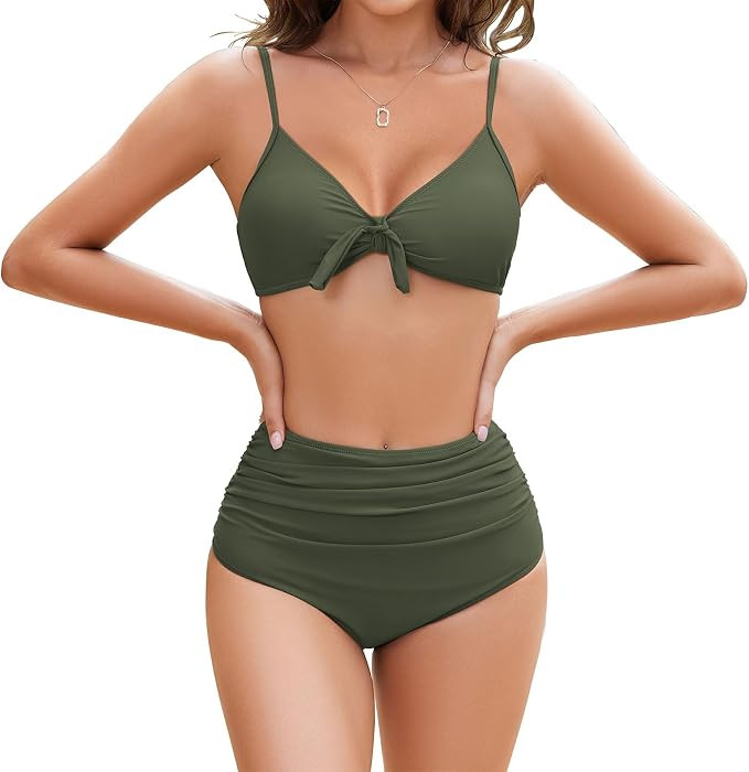 Durio Two Piece Bikini Sets Bathing Suit Woman Swimsuit for Women High Waisted Bikini Push Up Tie... | Amazon (CA)