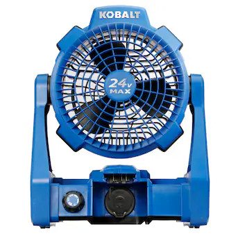 Kobalt 7-in 24 -Volt 5 -Speed High Velocity Indoor/Outdoor Blue Personal Fan Charger Not Included | Lowe's