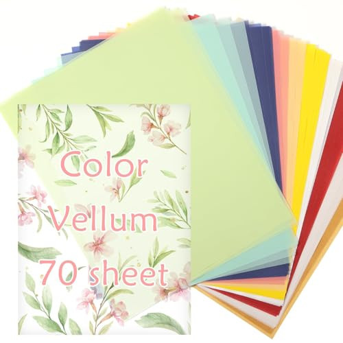 70 Pcs Colored Vellum Translucent Paper 8.5 x 11 inches Tracing Vellum Paper for Greeting Card Invitation Overlays, Sketching Crafting Scrapbooking, Journaling, Lanterns Making | Amazon (US)