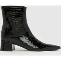 schuh Bridgit Block Point Boots in Black | Schuh
