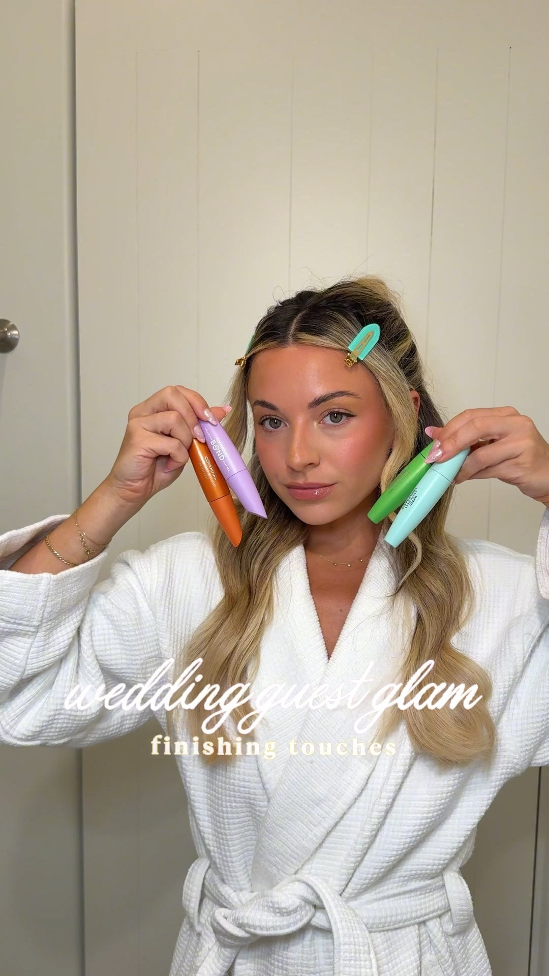 🎀#ad finishing touches for wedding guest glam 💌 i knew i’d be crying (and i was lol) but my lashes did not move — still lifted, defined, no smudging all night. used the @covergirl Lash Blast Clump Crusher Mascara from the Lash Blast lineup at @Target  🌸🌴 shop thru my @shop.ltk #ltkit #TargetPartner #LashBlast #COVERGIRL #EasyBreezyBeautiful