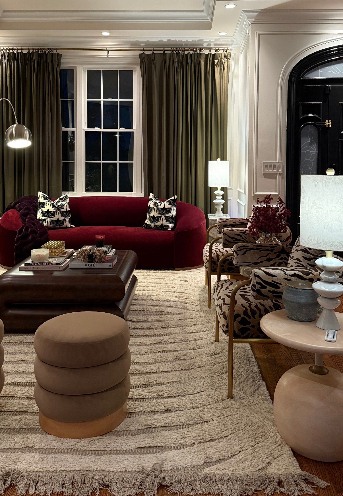 Warm moody living room featuring Arvin Olano x Rugs USA ‘Riley’ shag rug. 

#LTKSaleAlert #LTKHome