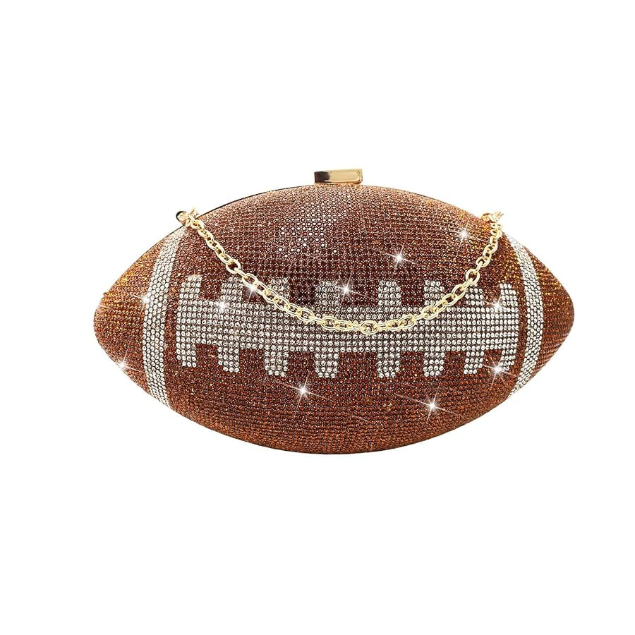 Football Clutch Purse with Rhinestone Bling Ball Play Purse for Women | Amazon (US)