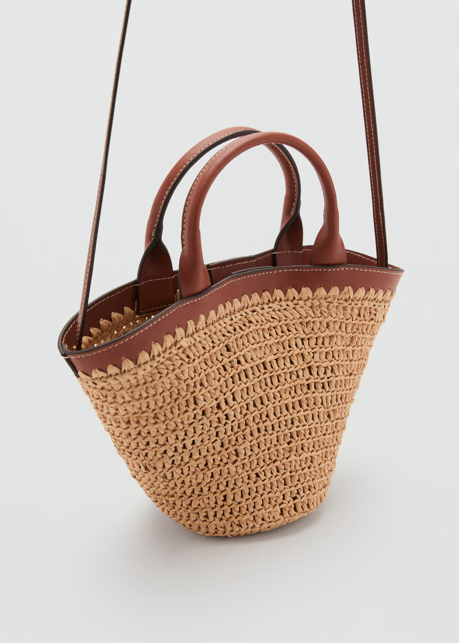Small double-handle natural fiber bag | Mango (US/MX/AU)