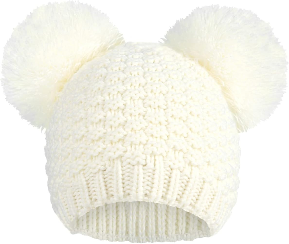 Livingston Winter Beanie Hats for Women Cable Knit Soft Cute Beanie with Double Pompom Ears | Amazon (US)