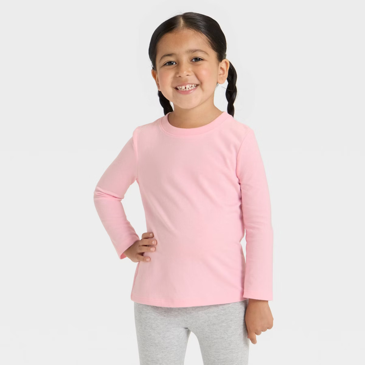 Toddler Girls' Long Sleeve Solid T-Shirt - Cat & Jack™ | Target