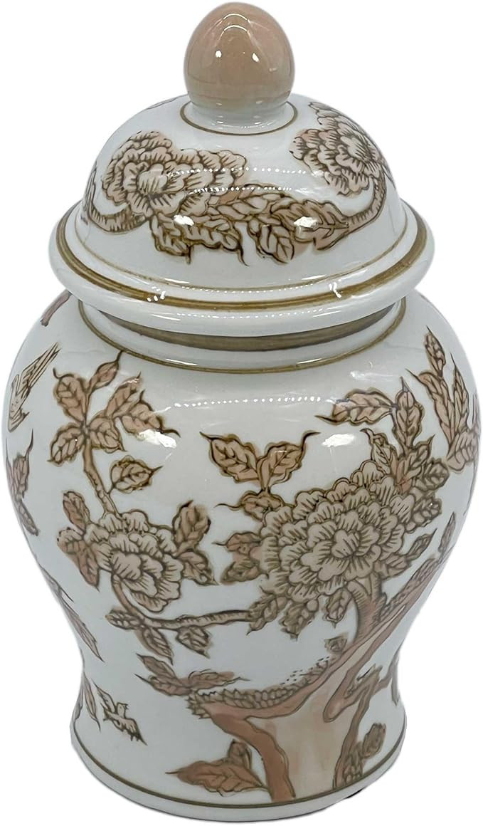 Galt International 8" Home Decor Ceramic Ginger Jar with Lid - Tea Storage, Decorative Centerpiec... | Amazon (US)