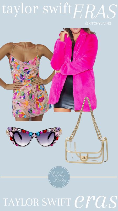 Taylor Swift Eras Tour Outfit Inspired by Lover/You Need To Calm Down 💗💗💗 #taylorswift #taylorswifteras #erastour #erastouroutfit #clearbag #stadiumtour 

#LTKunder100 #LTKunder50