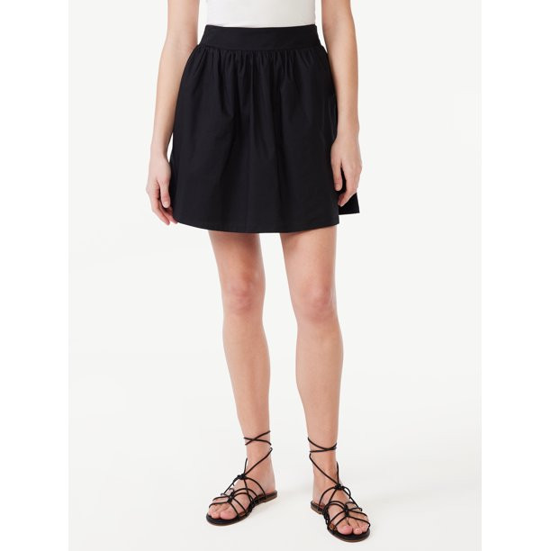 Scoop Women's Poplin Mini Skirt, Sizes XS-XXL - Walmart.com | Walmart (US)