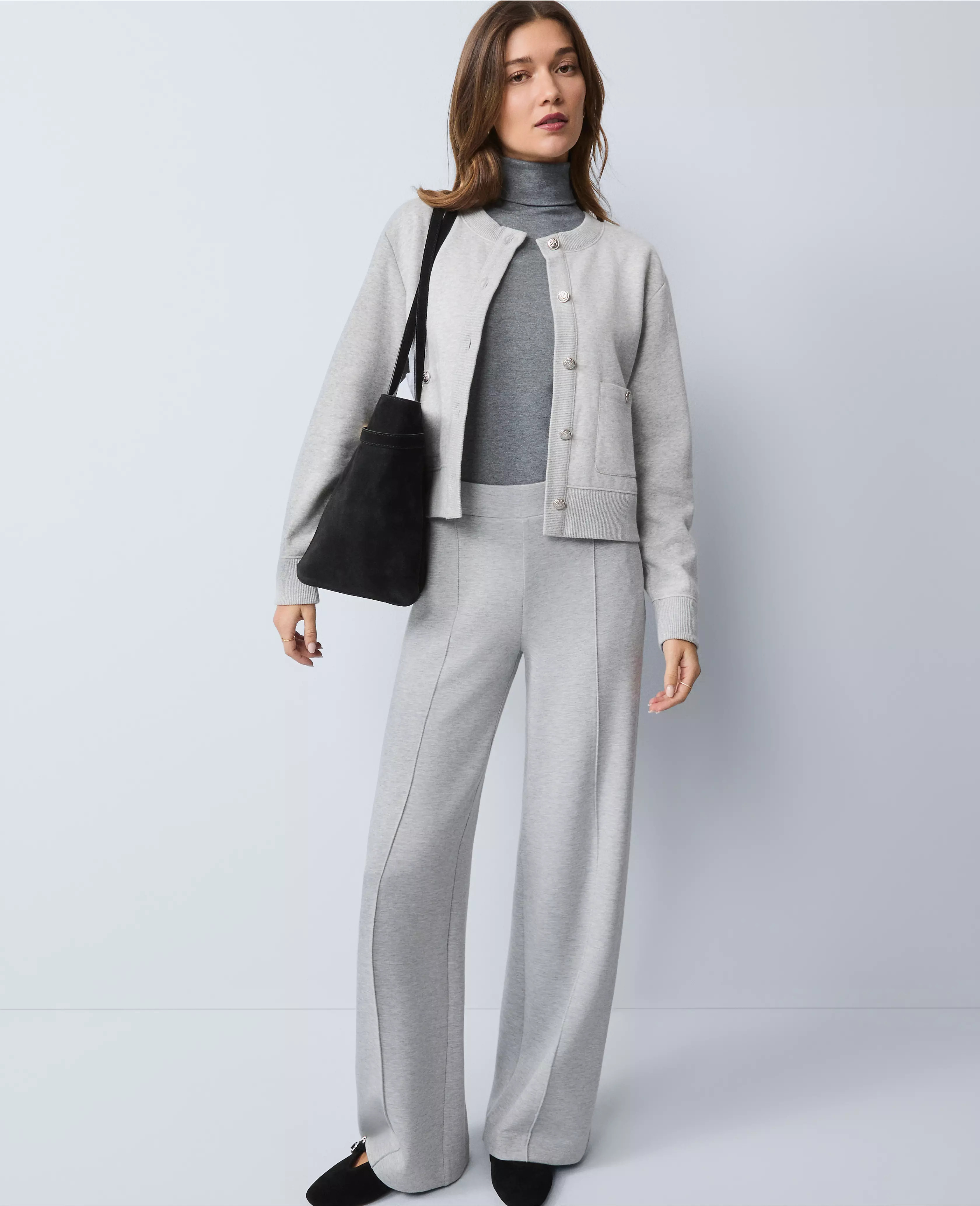 Petite Weekend Collection Scuba Wide-Leg Pant | Ann Taylor