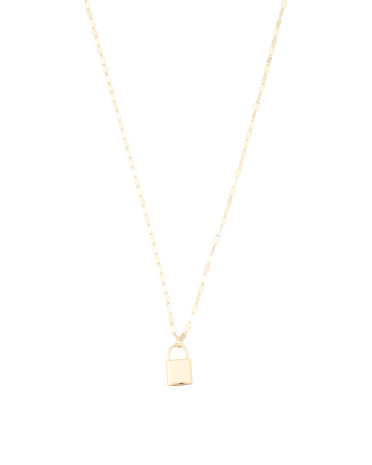 Made In Italy 14k Gold Puffy Locket Charm Necklace | TJ Maxx