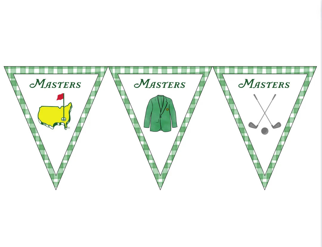 Masters Tournament Party Decor, Masters Pennant, Masters Printable Flag, Golf Birthday Party, Mas... | Etsy (US)
