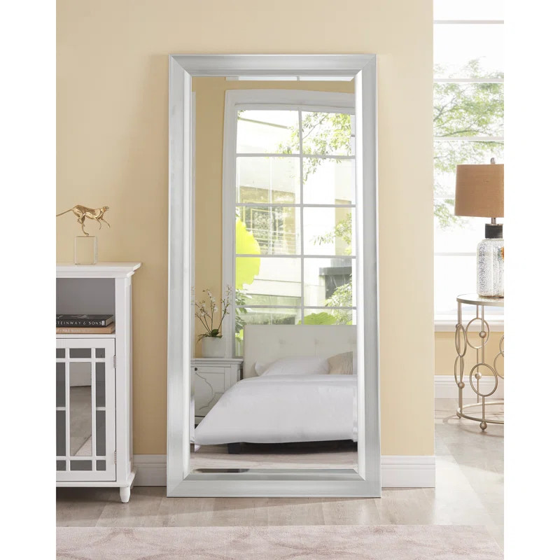 Chappell Beveled Full Length Huge Floor Mirror XL Mirror Large Standing Silver Floor Mirror | Wayfair North America