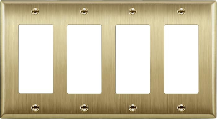ENERLITES Decorator Switch or Outlet Metal Wall Plate, Stainless Steel 201, Corrosion Resistant, ... | Amazon (US)