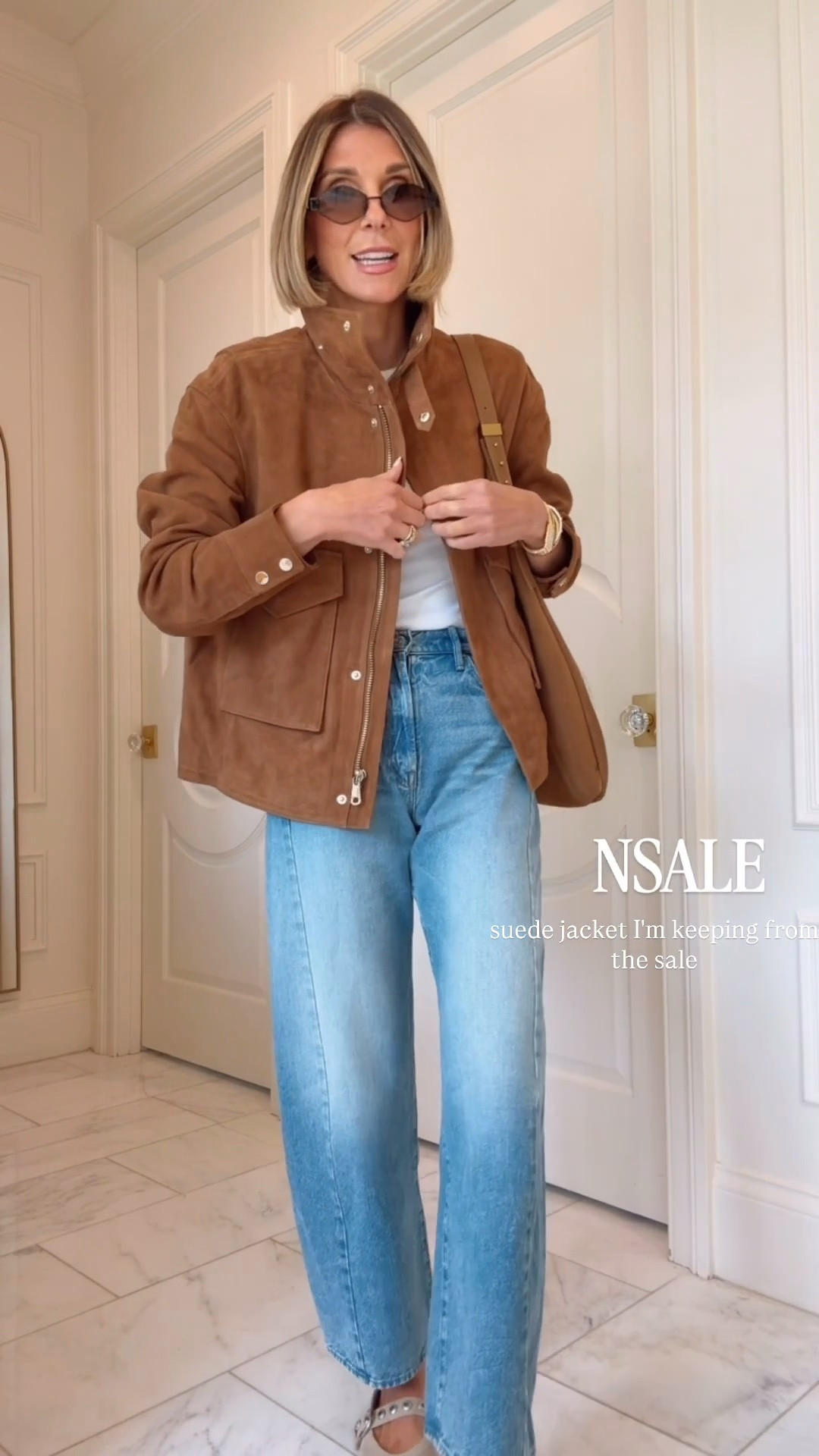 NSale suede jacket I'm keeping from the sale. I'm wearing size small
