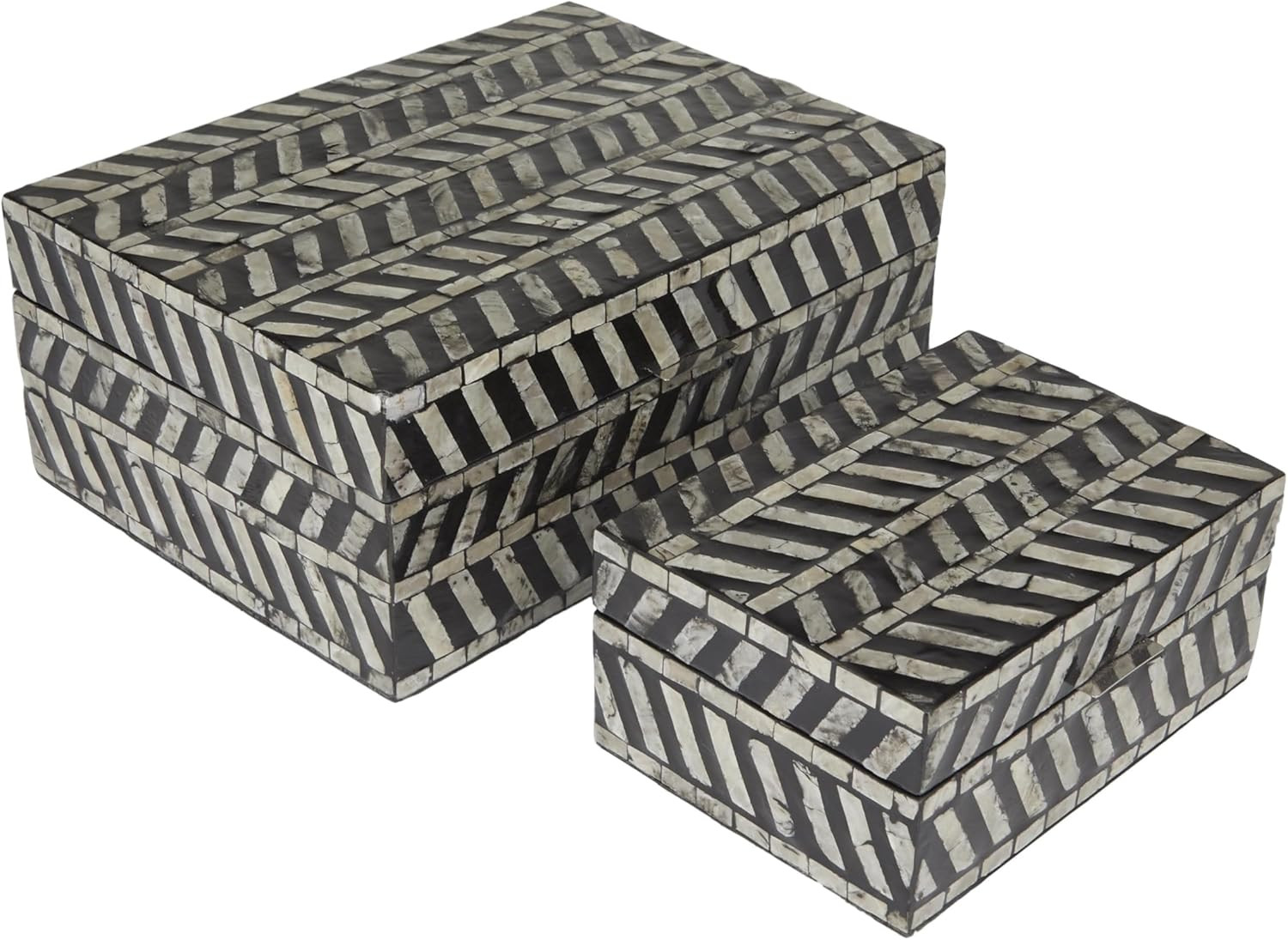 Deco 79 Mother of Pearl Shell Handmade Decorative Box Chevron Pattern Decorative Keepsake Boxes w... | Amazon (US)