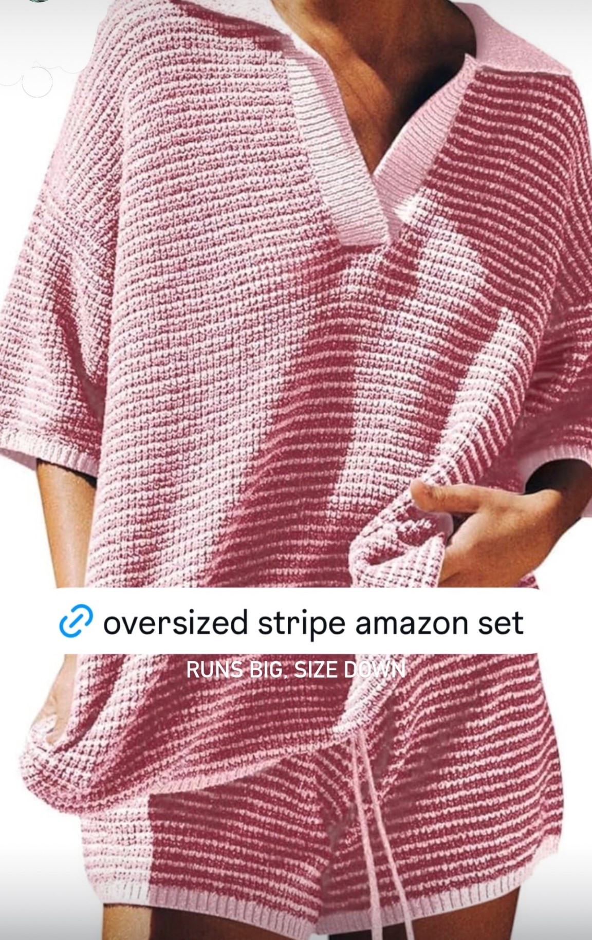 best Amazon find set | prefer the stripe material over the solids, just wear better on | size down, still fits oversized | under $50 and on sale now | spring summer mom uniform | matching lounge set 

#LTKSaleAlert #LTKmomlife #LTKdayinmylife