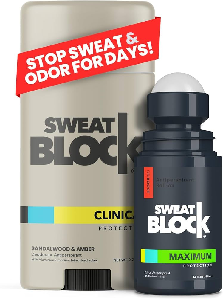 SweatBlock Antiperspirant Deodorant System | MAXIMUM CLINICAL STRENGTH for Men & Women | Hyperhid... | Amazon (US)