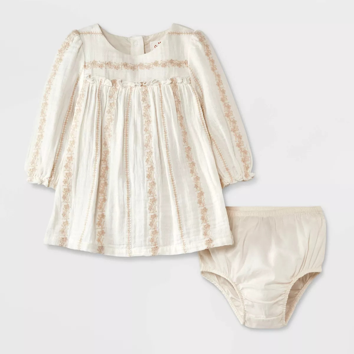Baby Girls' Embroidered Gauze Dress - Cat & Jack™ Cream | Target