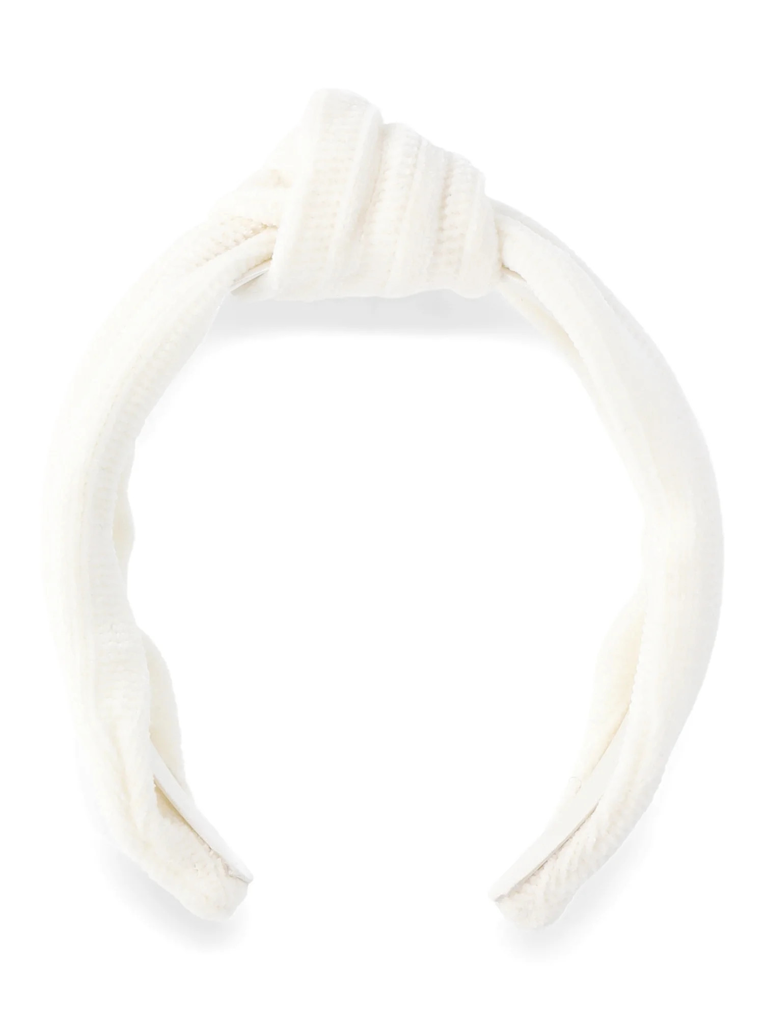 Time and Tru Women's Chenille Top Knot Hair Headband, White | Walmart (US)
