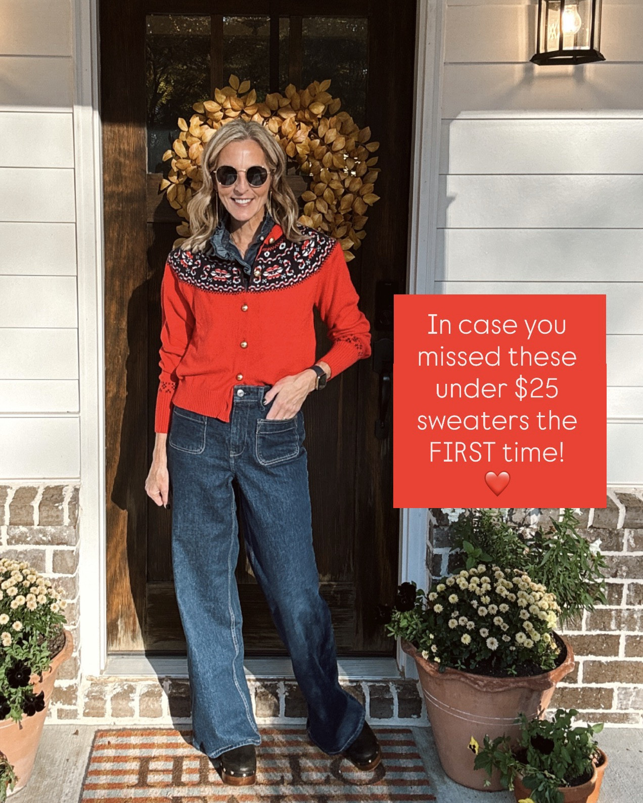 🎄Back by popular demand !!! If you missed these under $25 sweaters the first time, here’s your second chance to grab these cozy, highly-rated sweaters — all in stock. Comment SWEATERS for links for these and others that are in my 🛒!!!! 

Each one pairs perfectly with my favorite Target cords and jeans for the cutest mix of festive and casual style. Whether you’re heading to school, hosting, or just running errands with coffee in hand, these sweaters bring all the comfort and charm without breaking the budget.

• Wearing size small in all sweaters
• Size 0 in jeans
• Size 2 in cords

Affordable holiday sweaters, cozy sweaters for women, Walmart fashion finds, Target cords, winter outfit ideas, Christmas outfit inspiration, teacher outfit ideas, budget-friendly sweaters, under $25 sweaters, classic winter style, holiday fashion over 40

#LTKHoliday #LTKSeasonal #LTKOver40