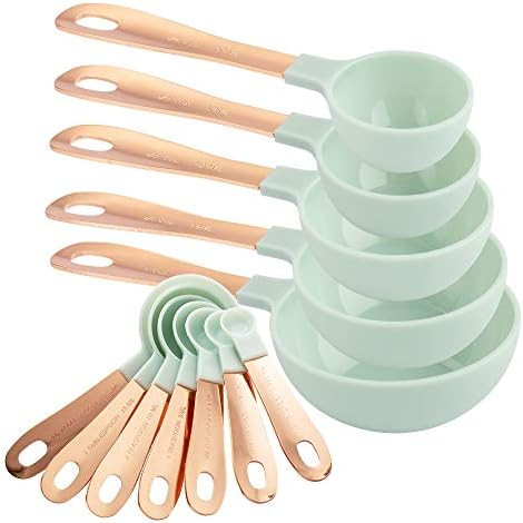 COOK WITH COLOR 12 PC Measuring Cups Set and Measuring Spoon Set with Copper Coated Stainless Ste... | Amazon (US)
