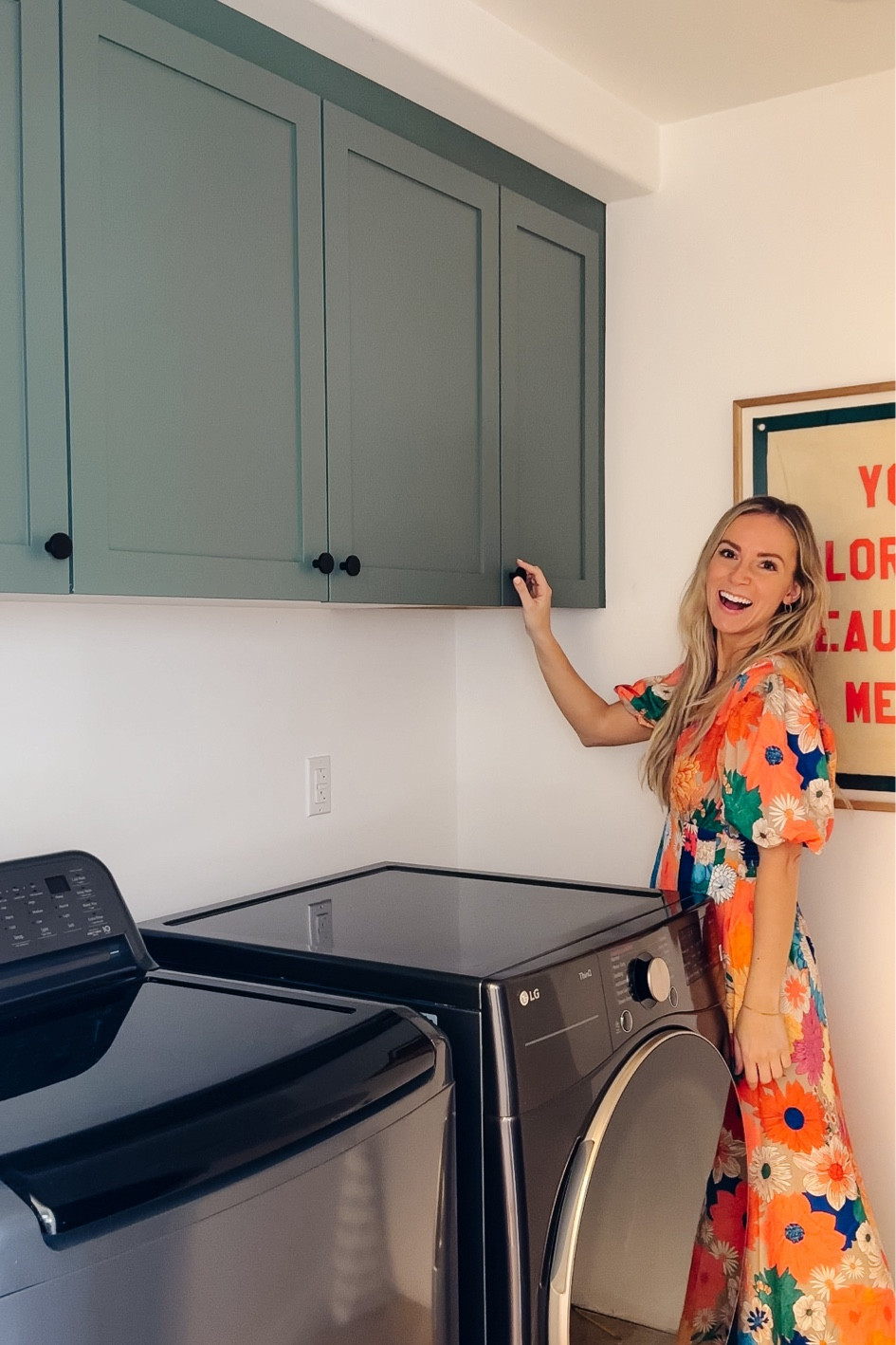 Cabinet fronts purchased from Nieu Cabinet Doors in the color Caldwell Green 