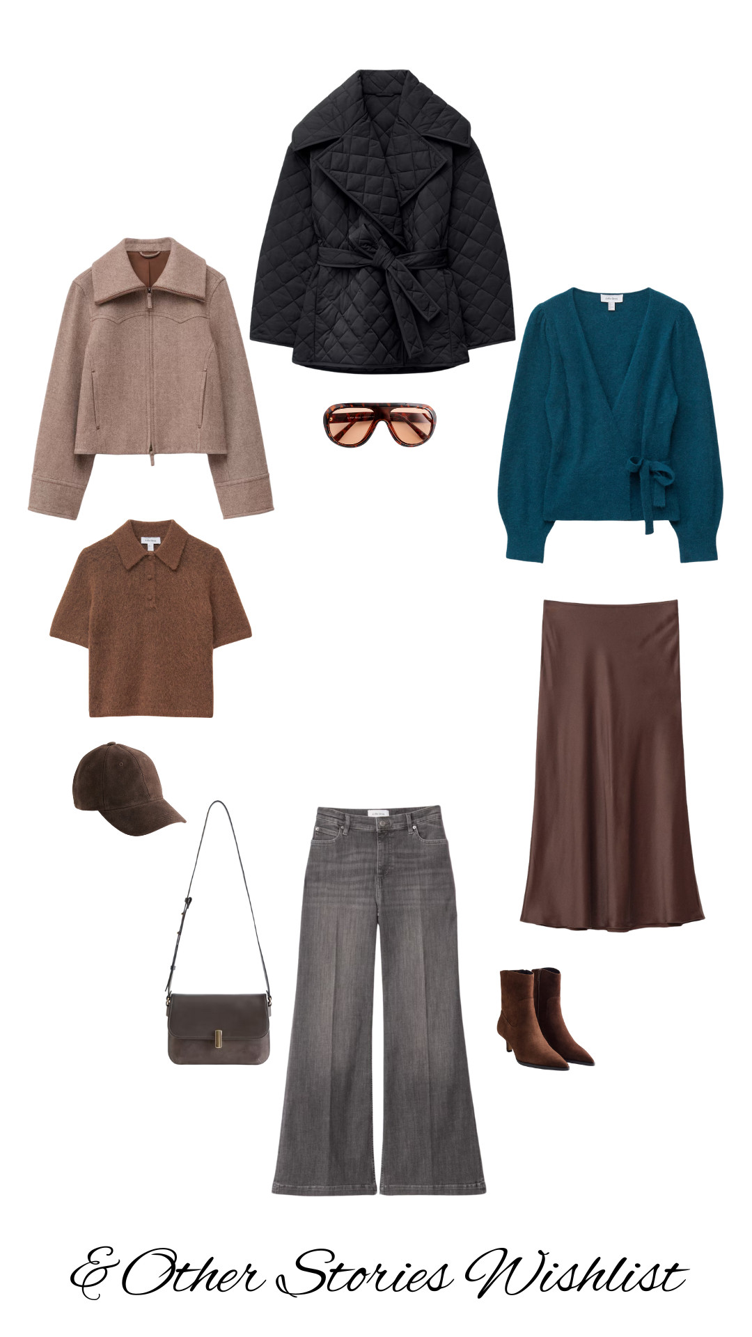&Other Stories, Quilt Jacket, Coat, Brown Skirt, Boots, Suede, Bag, Cap, Polo Shirt, Sunglasses, Autumn, Outfit Ideas 

 #LTKuk #LTKautumn #LTKstyletip