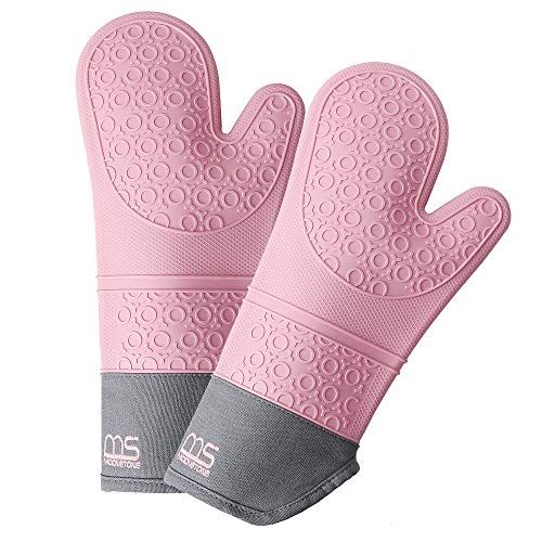 Gorilla Grip Slip and Heat Resistant Silicone Oven Mitts, Soft Quilted Lining, Extra Long, Waterproo | Amazon (US)