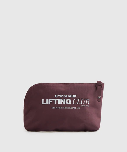 Gymshark Social Club Cosmetic Bag - Cherry Brown | Gymshark (Global)