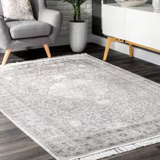 Rugs USA Silver Nightscape Persian Medallion Fringe rug - Traditional Runner 2' 8"" x 8' | Rugs USA