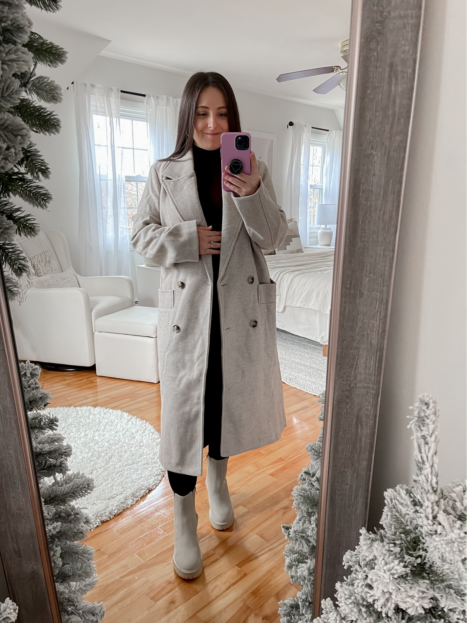 Maternity friendly sweater dress and coat 

#LTKGiftGuide #LTKCyberWeek #LTKbump