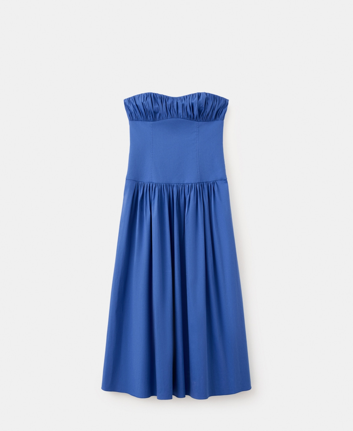 Mango Women's Ruched Strapless Dress - Blue | Macy's