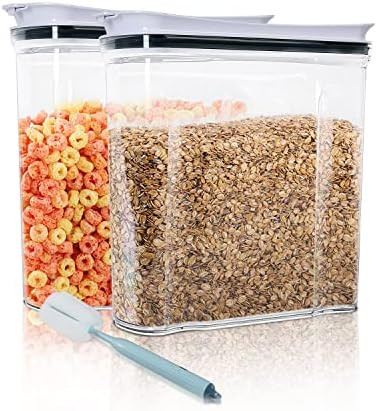 FreshKeeper Cereal Containers Storage Set, Airtight Food Storage Container with Lid 4L/135.2oz, 2... | Amazon (US)
