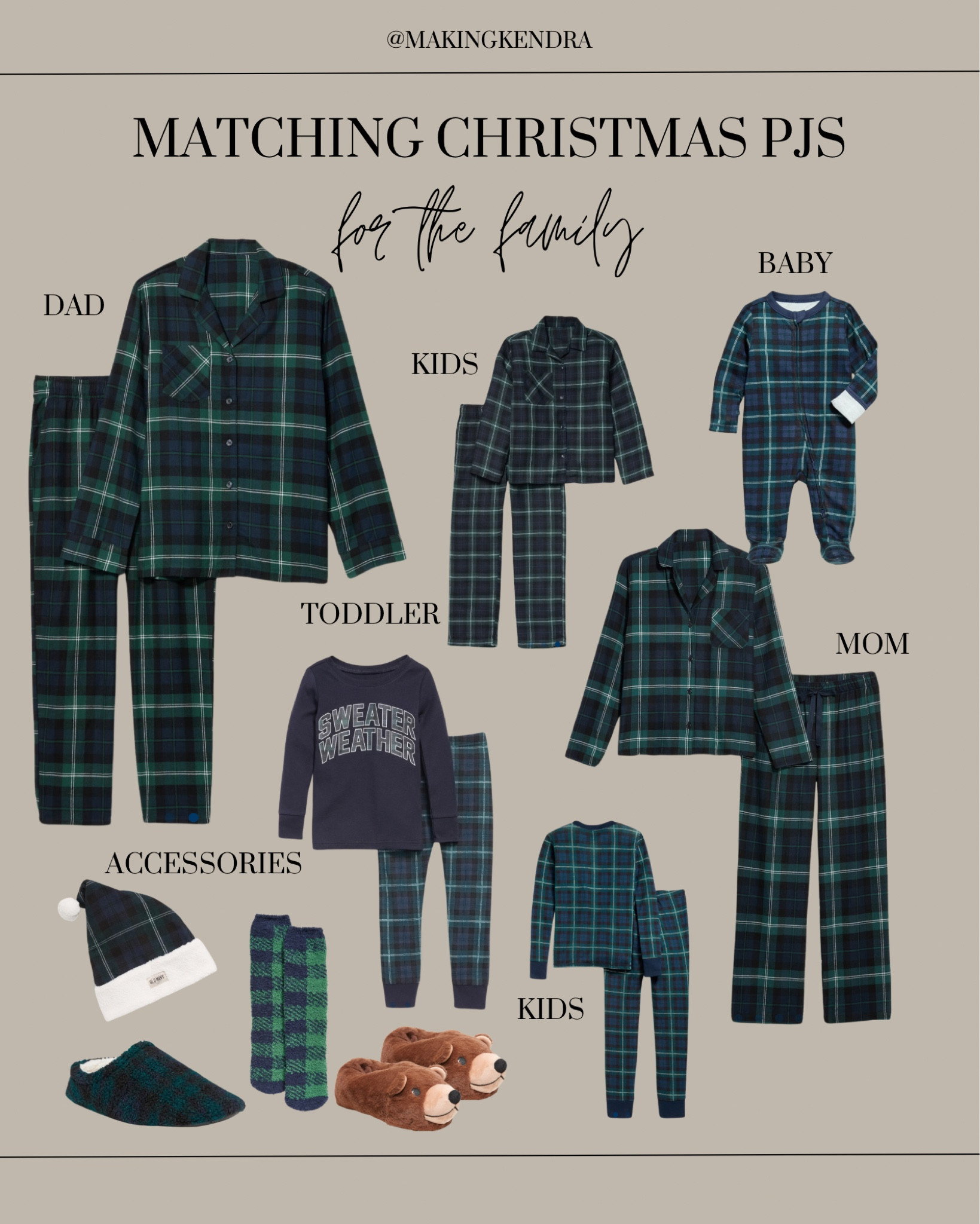 Grab your Matching Christmas PJs before they sell out! I’m obsessed with this pattern from Old Navy! 💚💙🎄