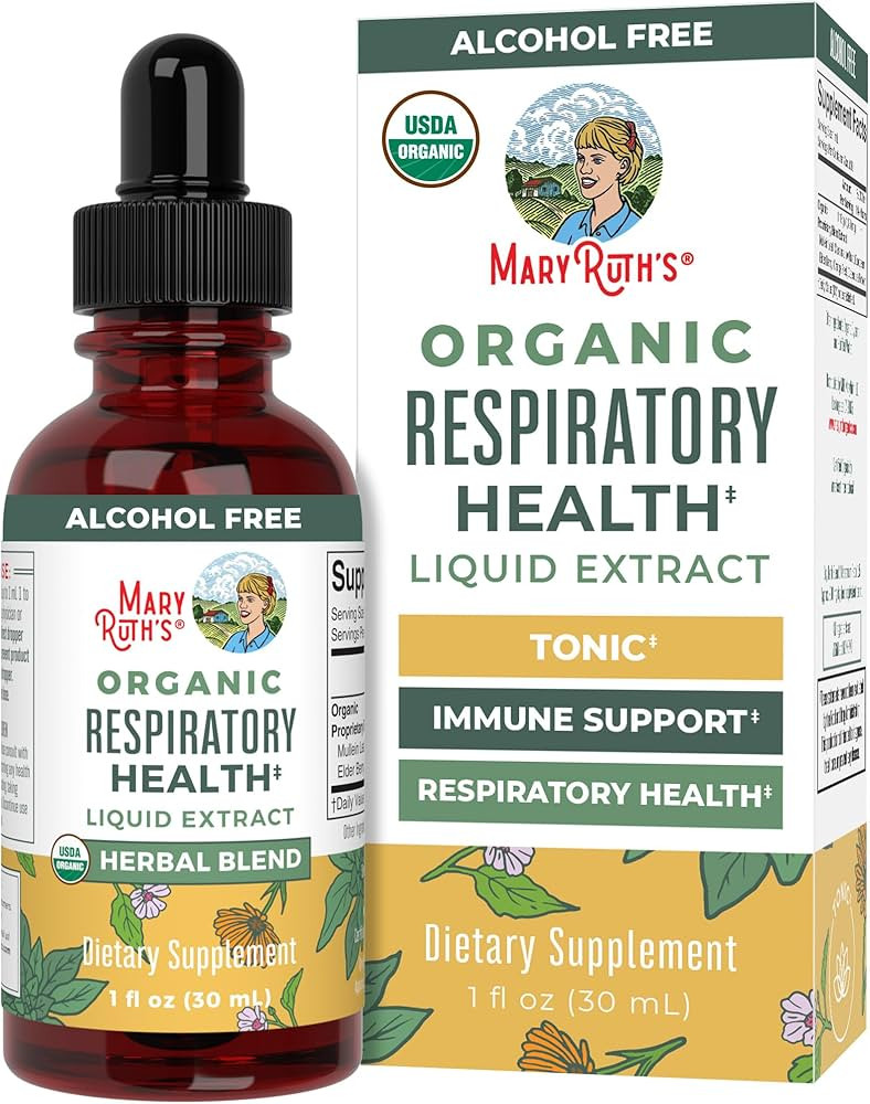 MaryRuth Organics USDA Organic Respiratory Health Liquid Drops with Mullein Leaf | Marshmallow Ro... | Amazon (US)