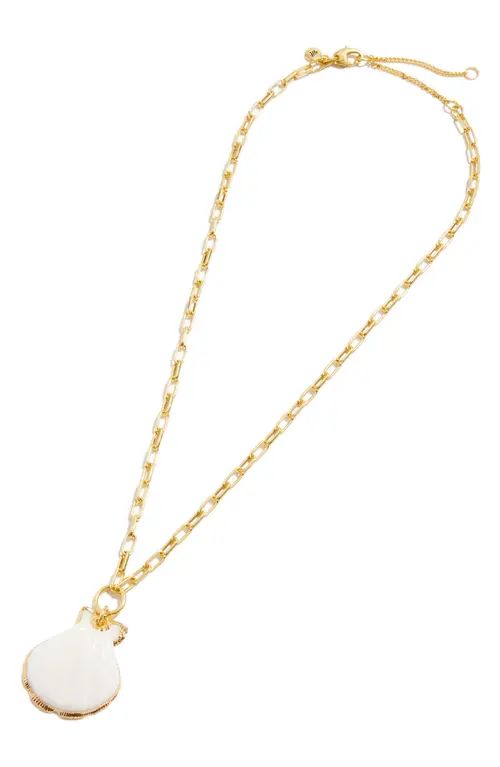 Madewell Shell Pendant Necklace in Vintage Gold at Nordstrom | Nordstrom