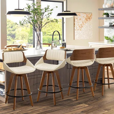 Jobani Swivel Upholstered Counter & Bar Stool(Set Of 4) | Wayfair North America