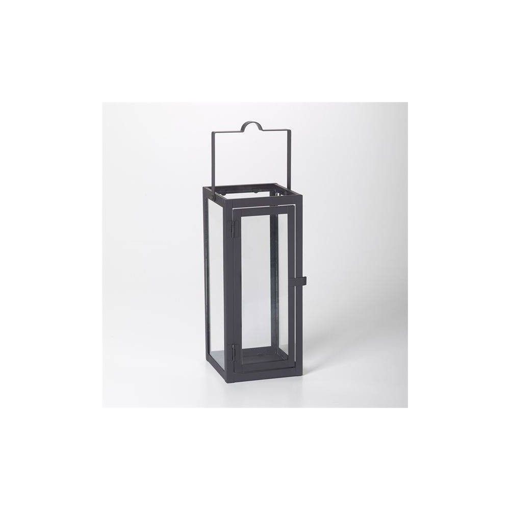 12"" Marco Glass Metal Outdoor Lantern with Open Top Black - Smart Living | Target