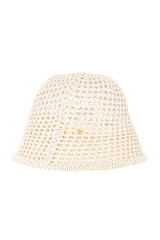 Lele Sadoughi Open Weave Bucket Hat in Natural - Nude. Size all. | FWRD 