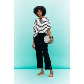 Calça crepe pala larga preto 36 | OffPremium (BR)