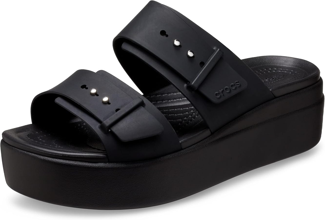 Crocs Women's Brooklyn Buckle Low Wedges | Amazon (US)